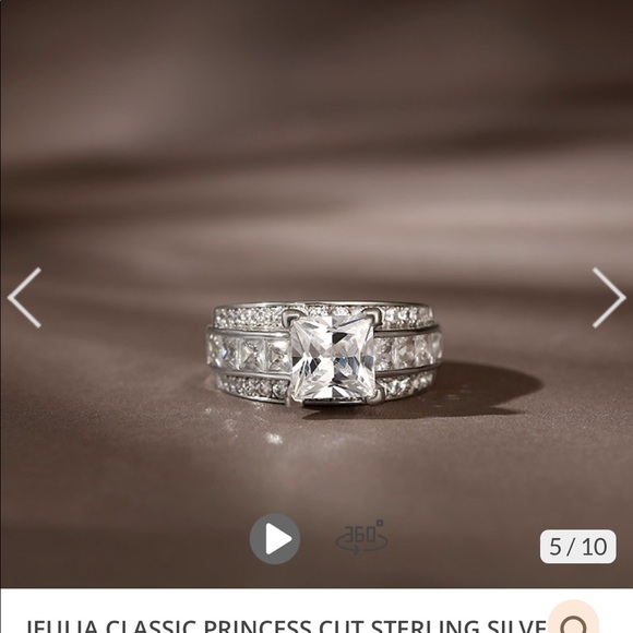 Sterling silver CZ engagement ring. Women’s ring size 7. - Picture 4 of 6